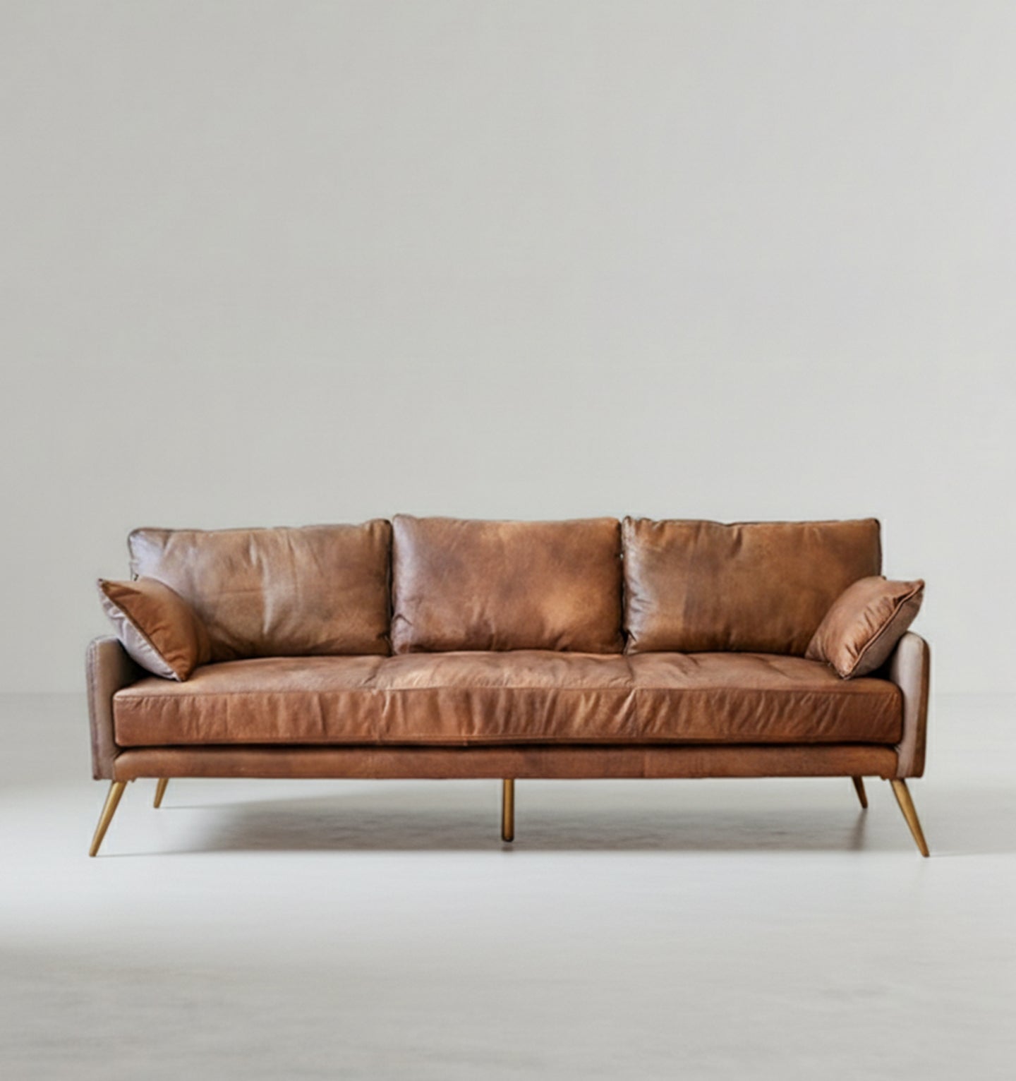 Luna Three Seaters Sofa, Three Seater Corner Sofa, Real Leather - Miola