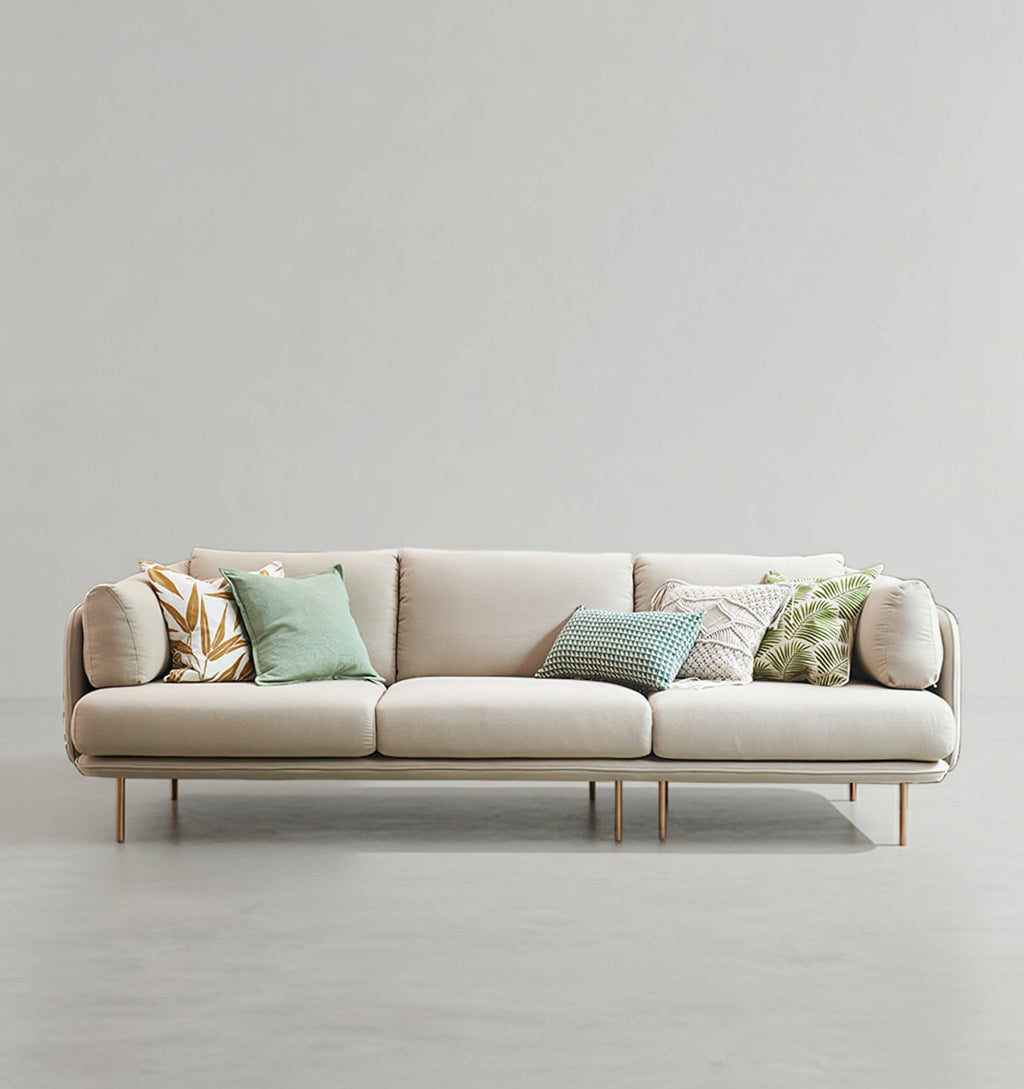 U182 Two Seater, Three Seater, Modular Sofa, Off - White Cotton Linen - Miola