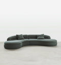 Yannik Four Seater Curved Sofa, Green - Miola