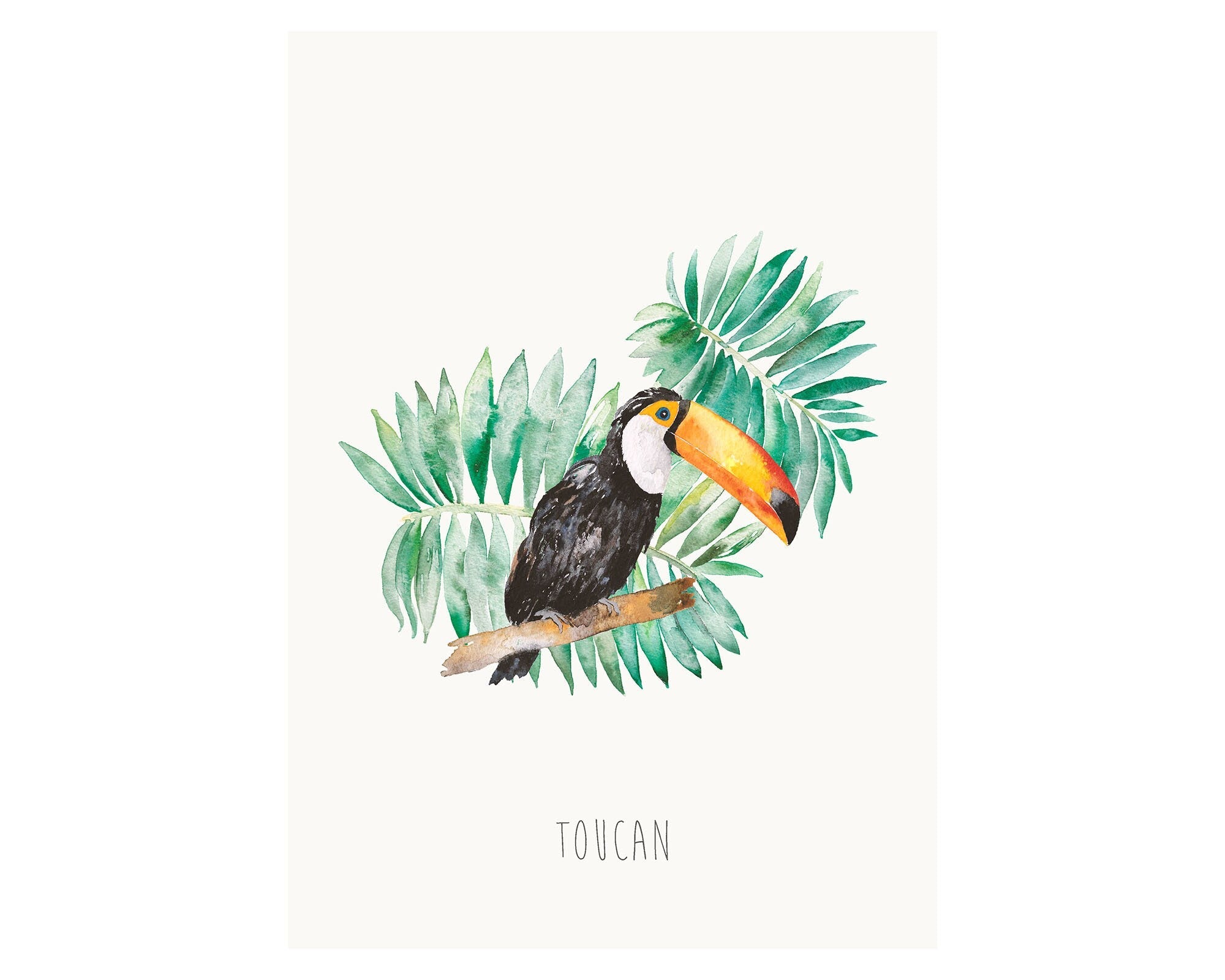 Colourful Toucan Art Print - Vibrant Hand-painted Design