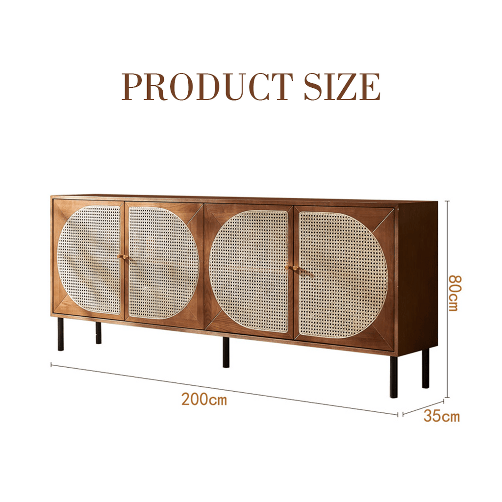 Booker Rattan Sideboard, Solid Wood - Miola