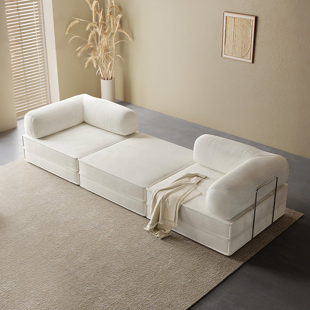 Van Buren Foldable Lazy Sofa Bed, Corduroy - Miola