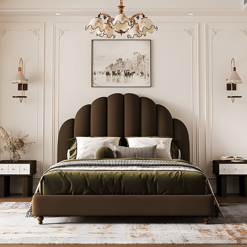 Cassian Small Double Bed, King Size Bed, Flannelette - Miola