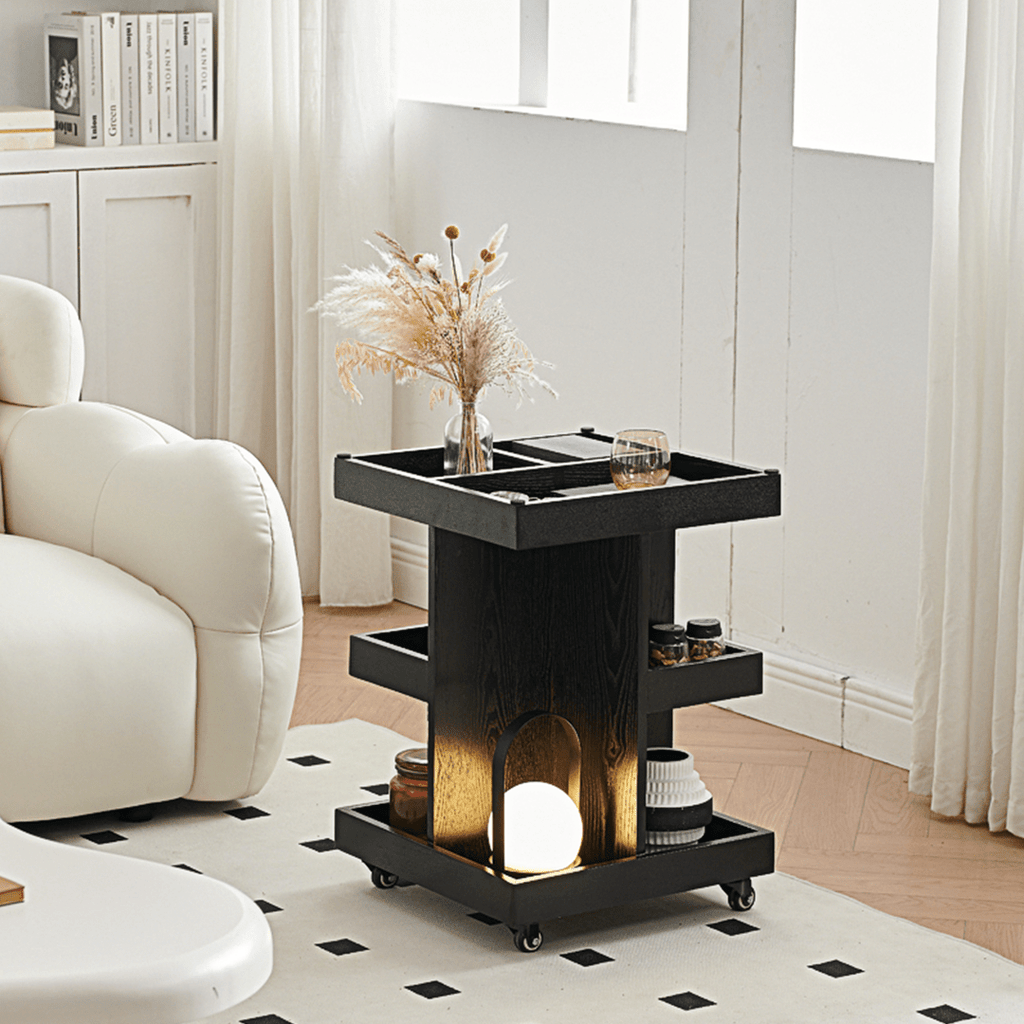 Cassandra Narrow Side Table, Black - Miola