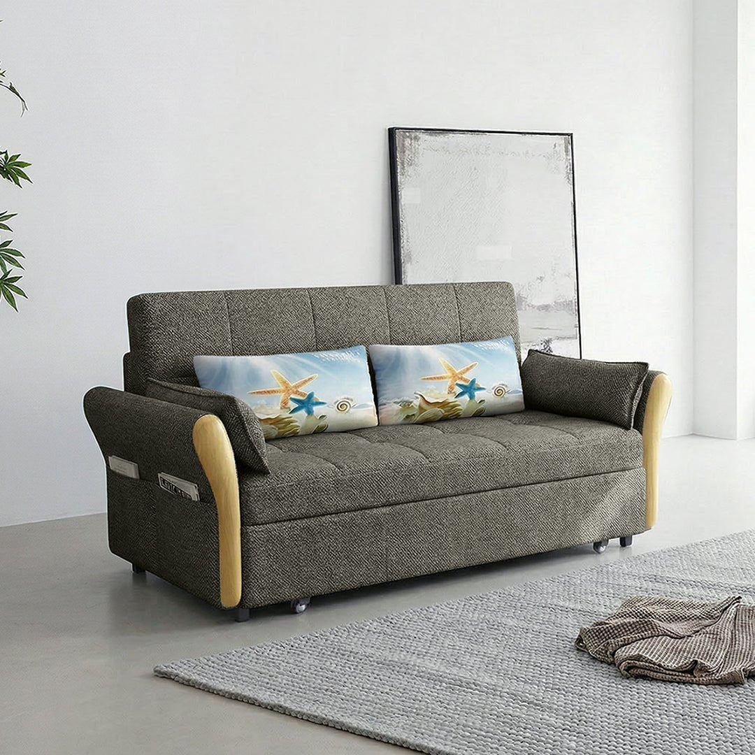 SB152 Two Seater Sofa Bed, Blue - Miola