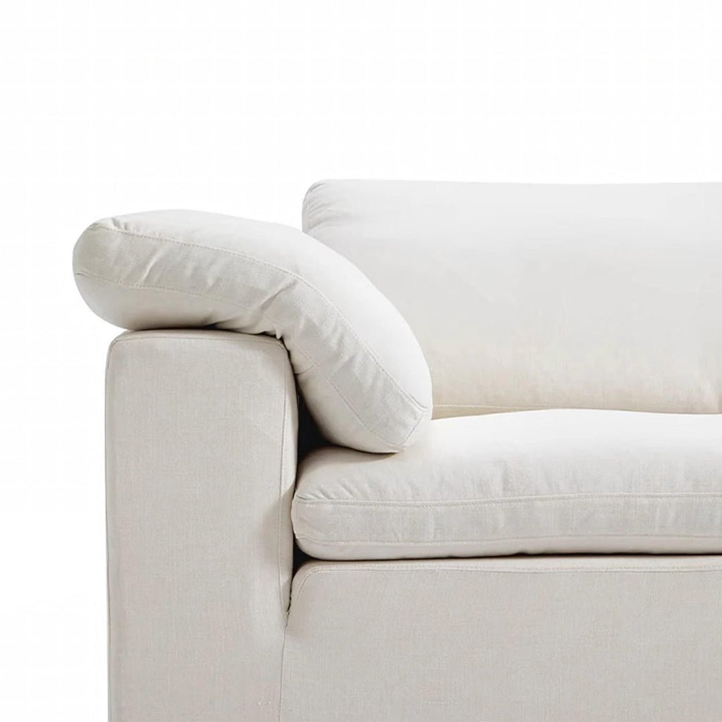 Farid Two Seater, Three Seater Sofa, Modular Sofa, White Linen - Miola