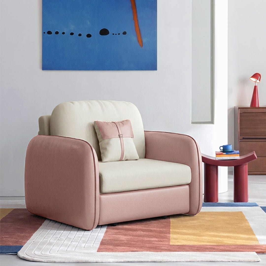 Caio Single Sofa Bed, Leathaire - Miola