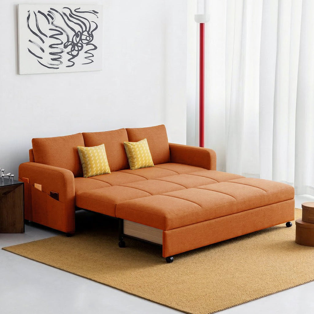 Gabriel Two Seater Sofa Bed, Linen - Miola