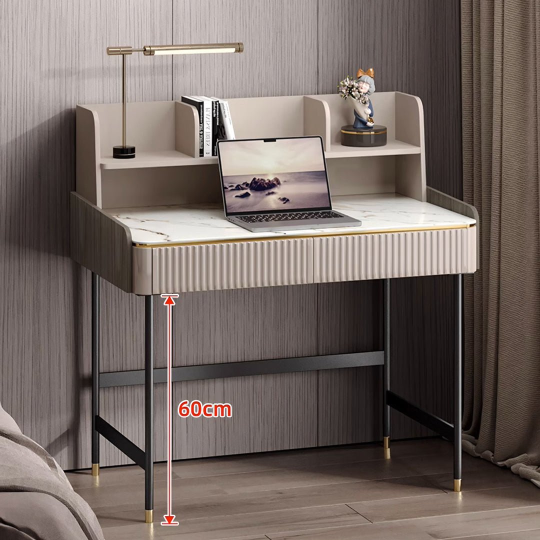 Mateo Office Desk With Drawers, With Shelves - Miola
