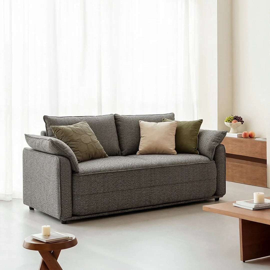 Barghouti Two Seater Sofa Bed, Linen - Miola