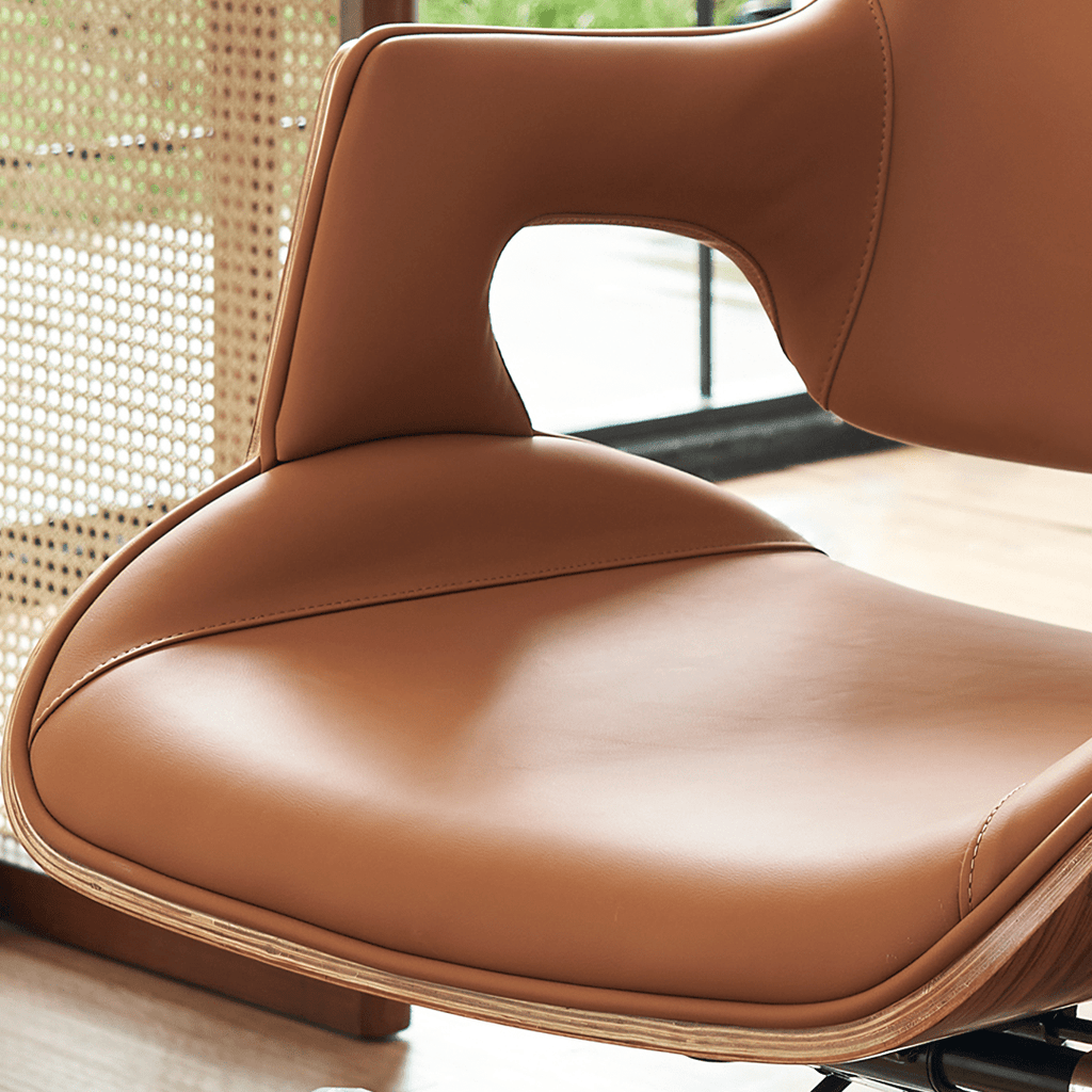 Drake Office Chair, Tan Leather, Reclining & Swivel - Miola