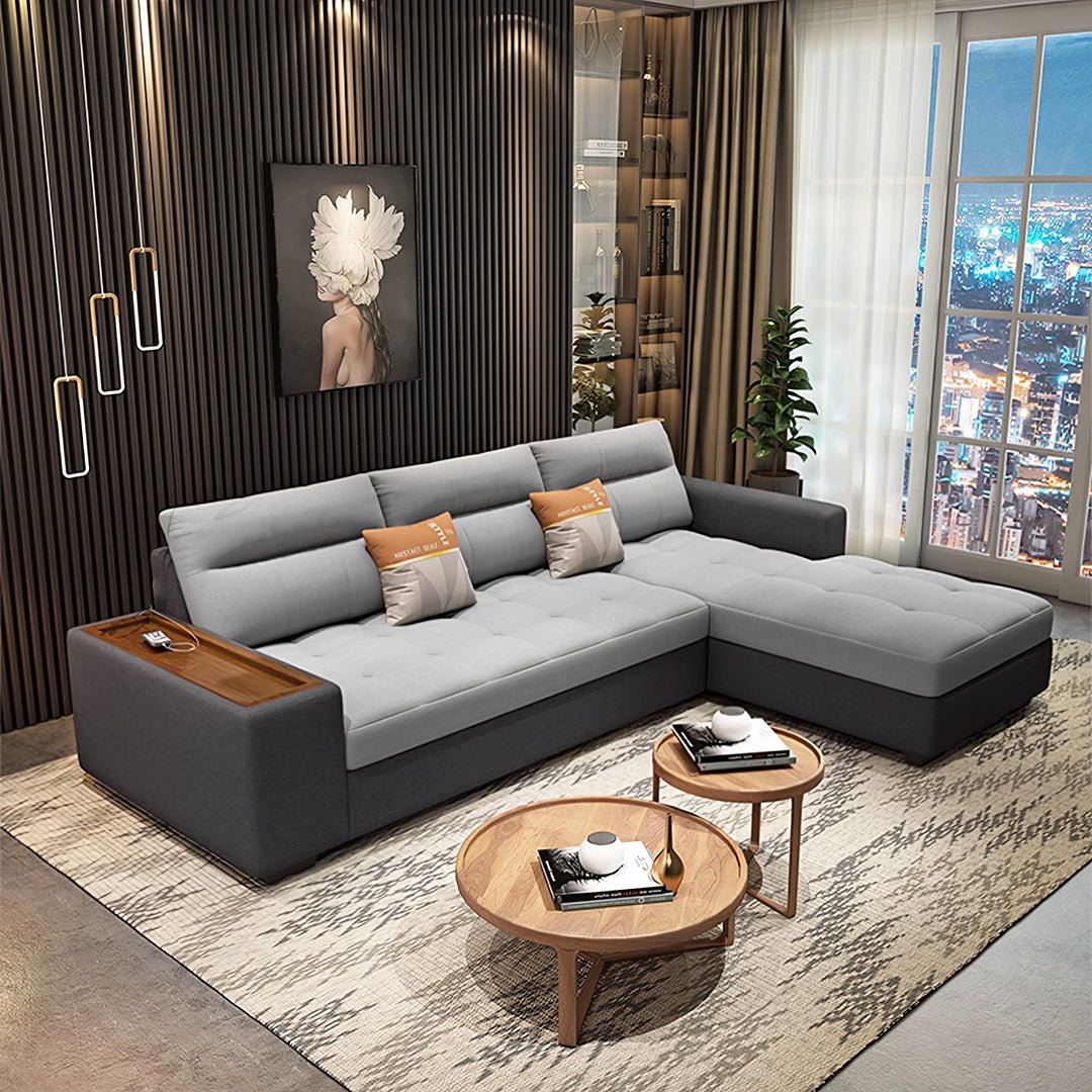 Lobo Sectional Sofa With Storage, Chaise Lounge Sofa Bed - Miola