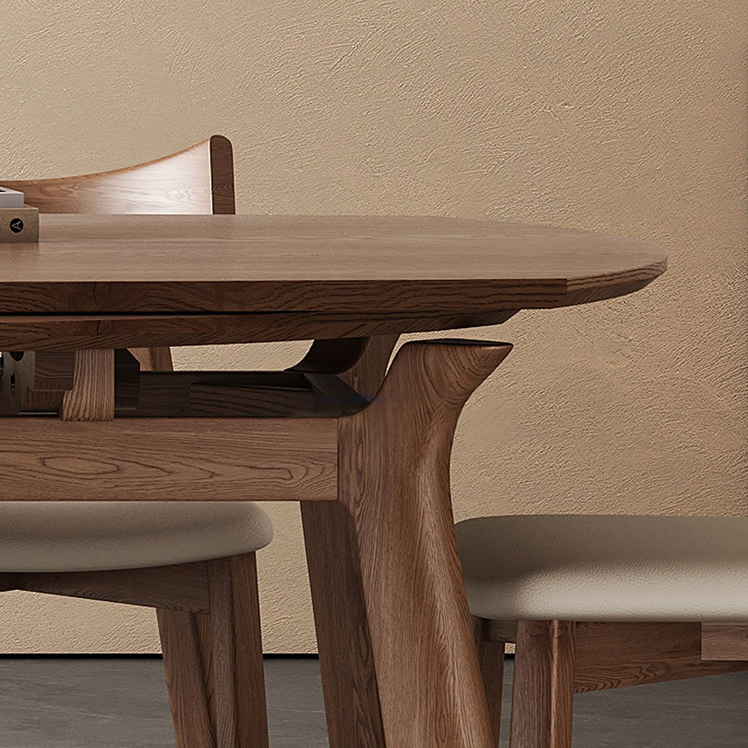 Aitken Round Folding Dining Table, Solid Wood - Miola
