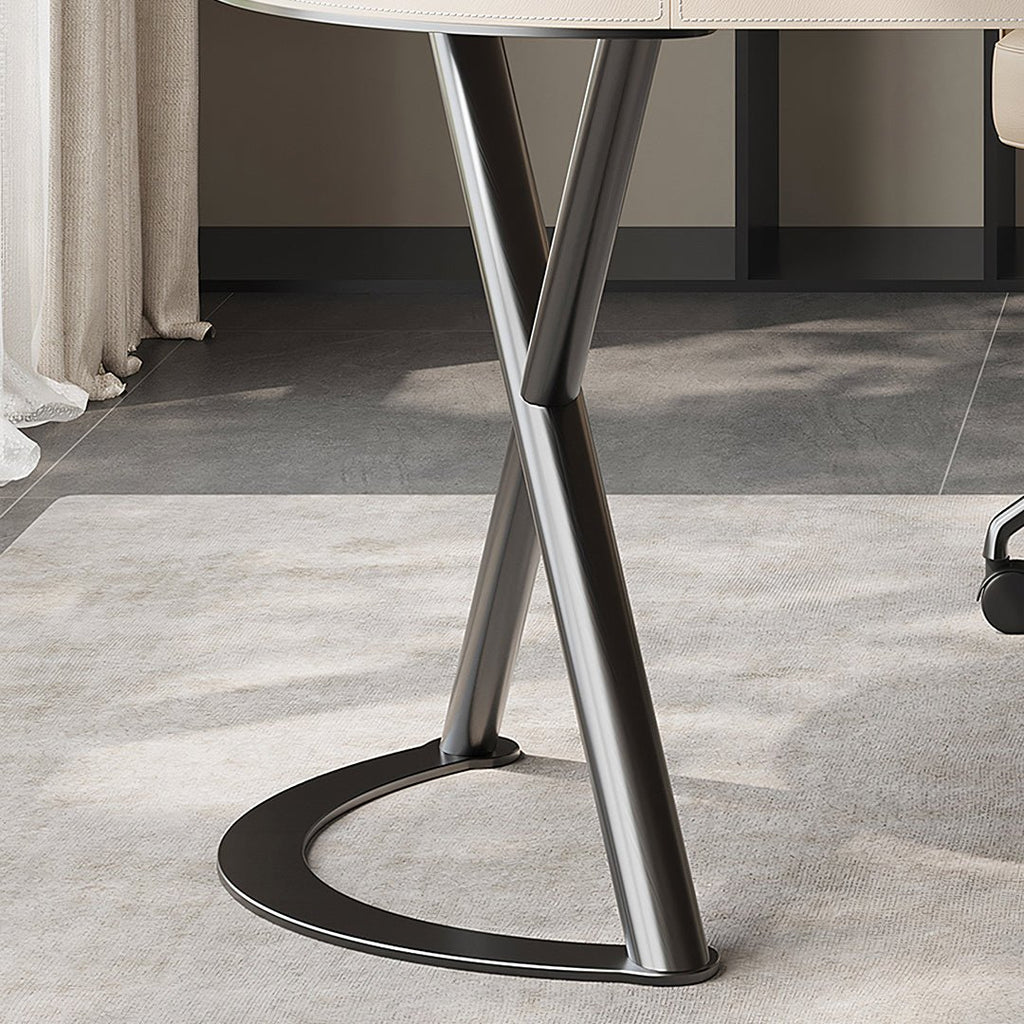 Chika Modern Office Desk For Home, Curved Office Desk, Wood - Miola