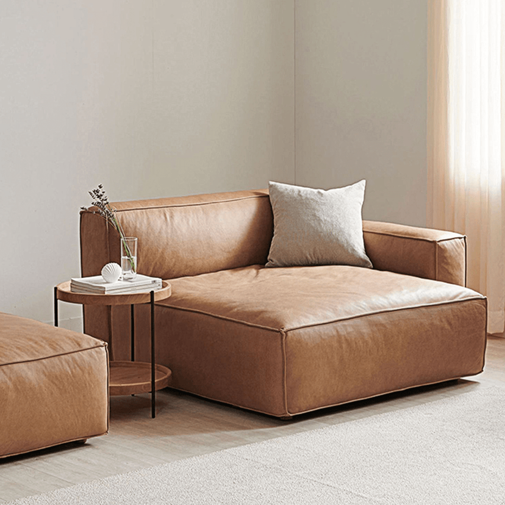 Lucian Four Seater Coner Sofa, Modular Sofa, Real Leather - Miola