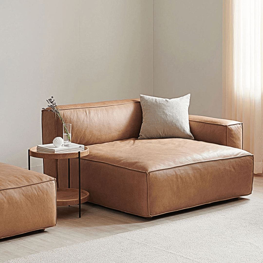 Lucian Four Seater Coner Sofa, Modular Sofa, Real Leather - Miola