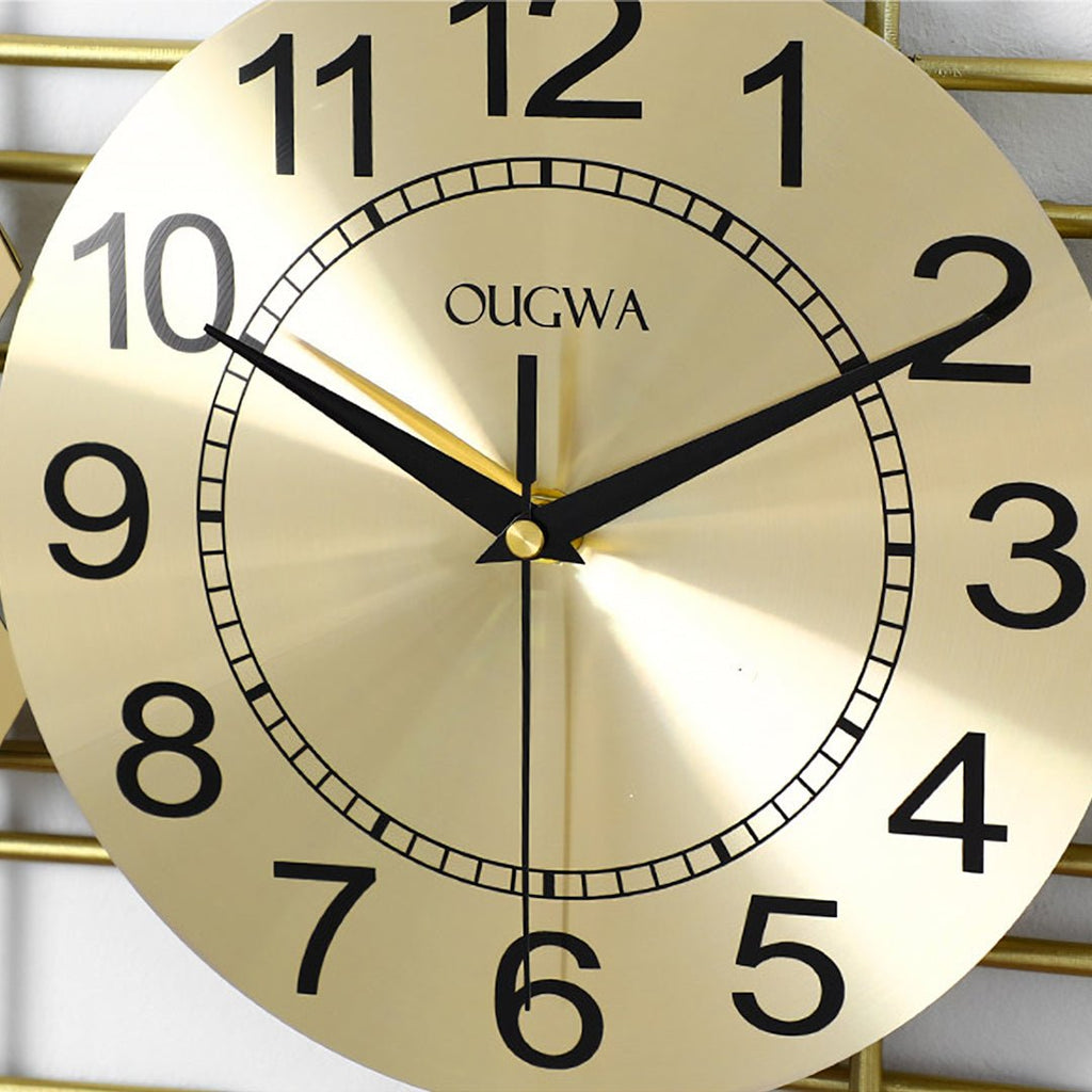 Clark Art Deco Wall Clock, Silent Clock, Gold - Miola