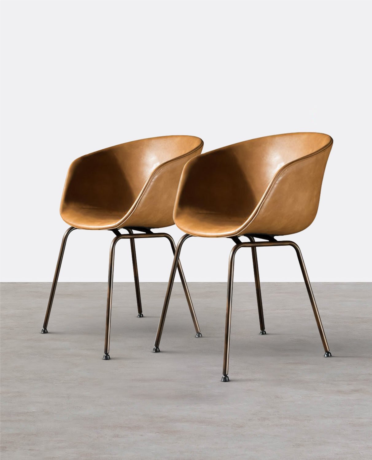A Set of 2 Herron Dining Chairs, PU Leather - Miola