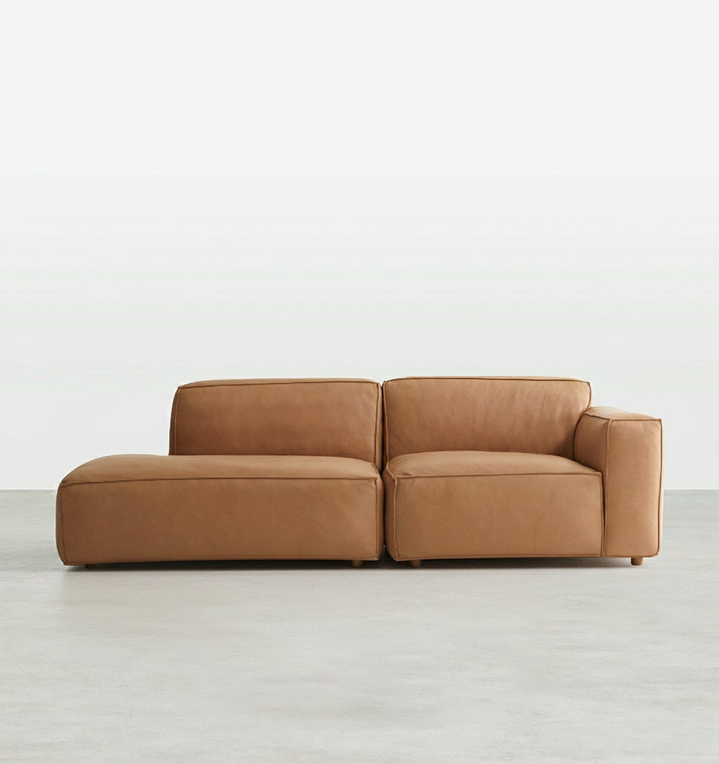 Lucian Four Seater Coner Sofa, Modular Sofa, Real Leather - Miola