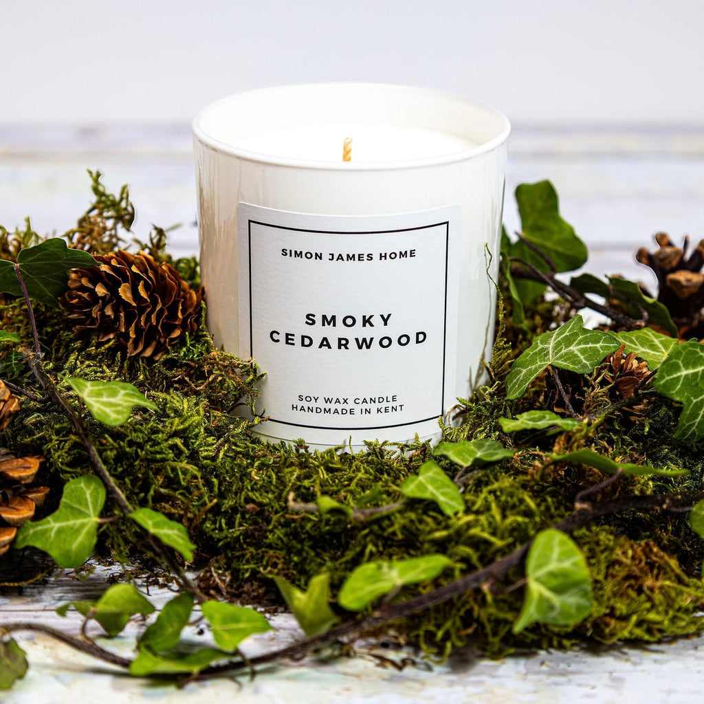 Smoky Cedarwood Candle - Handmade Soy Wax - Miola