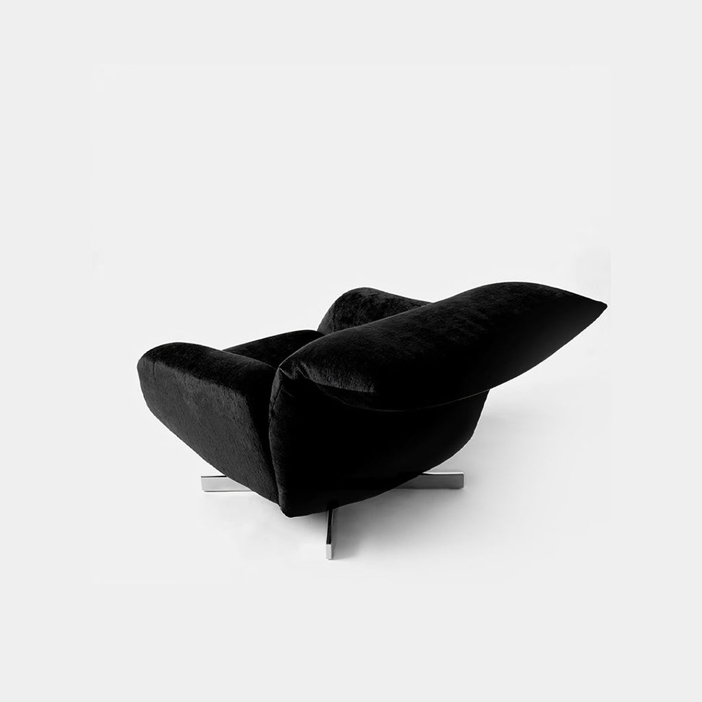 Schmidt Chiara Lounge Chair With Footstool, Swivel, Real Leather - Miola