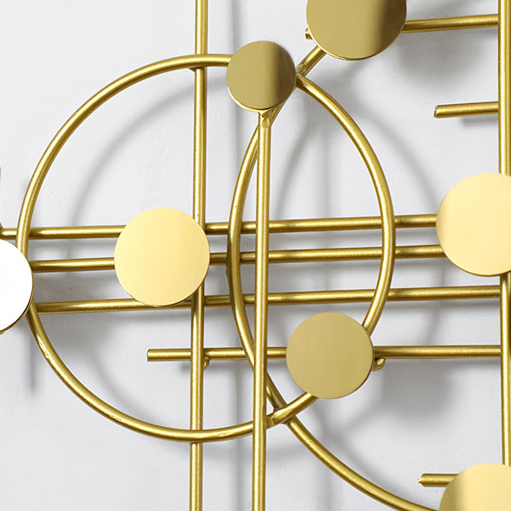 Cohen Art Deco Gold Wall Clock, Silent Clock, Horizontal Or Vertical - Miola