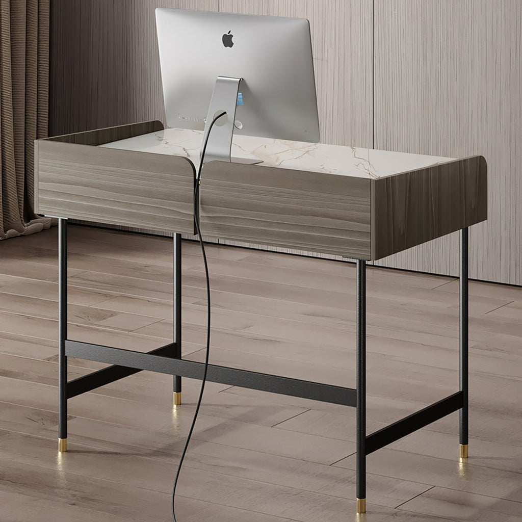 Mateo Office Desk With Drawers, With Shelves - Miola