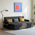 ML203 Three Seater Sofa Bed, L Shape Sofa Bed With Storage, Linen - Miola