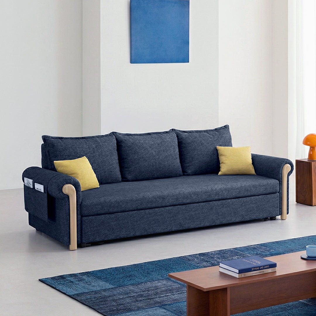 Braylene Two Seater Sofa Bed, Linen - Miola