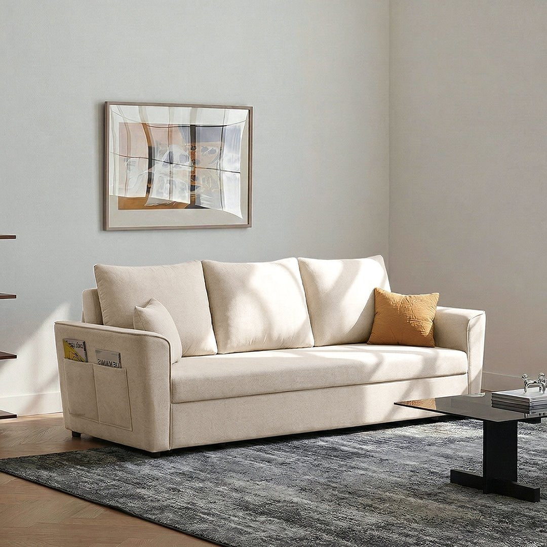 Gertrude Sofa Bed Single Seater, Two Seater, Linen - Miola