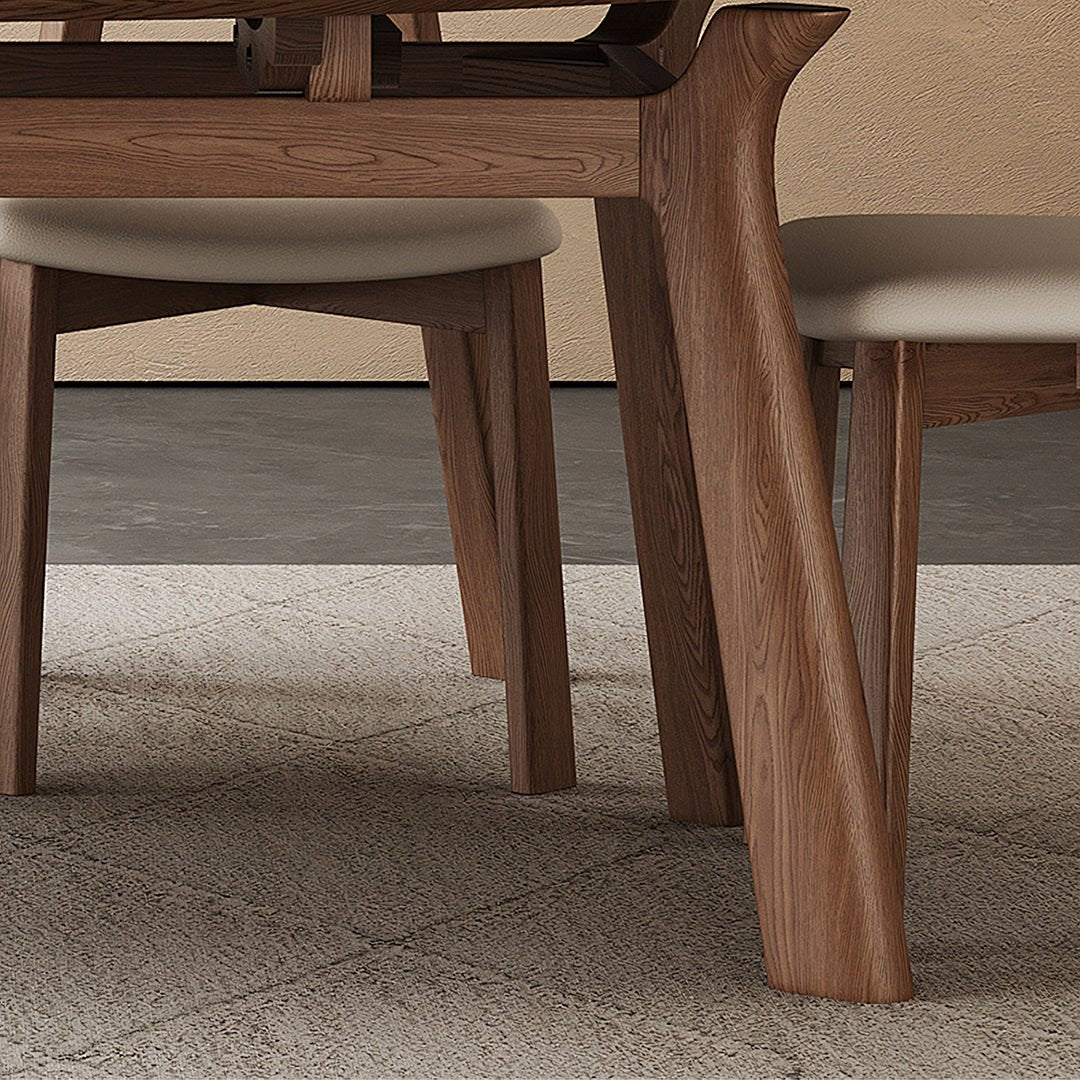 Aitken Round Folding Dining Table, Solid Wood - Miola