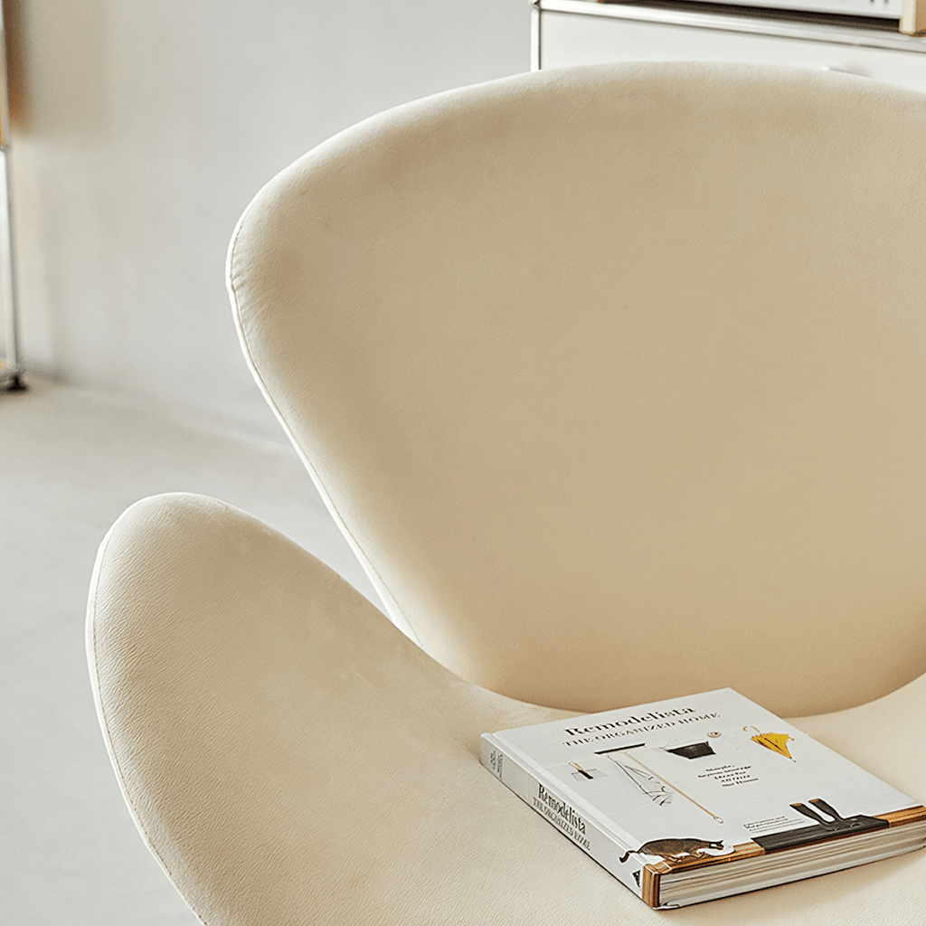 Tane Swivel Office Chair, Cream Flannelette - Miola