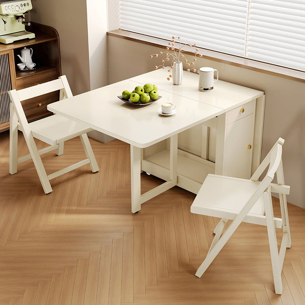 Salgado Folding Dining Table With Storage, Solid Wood - Miola