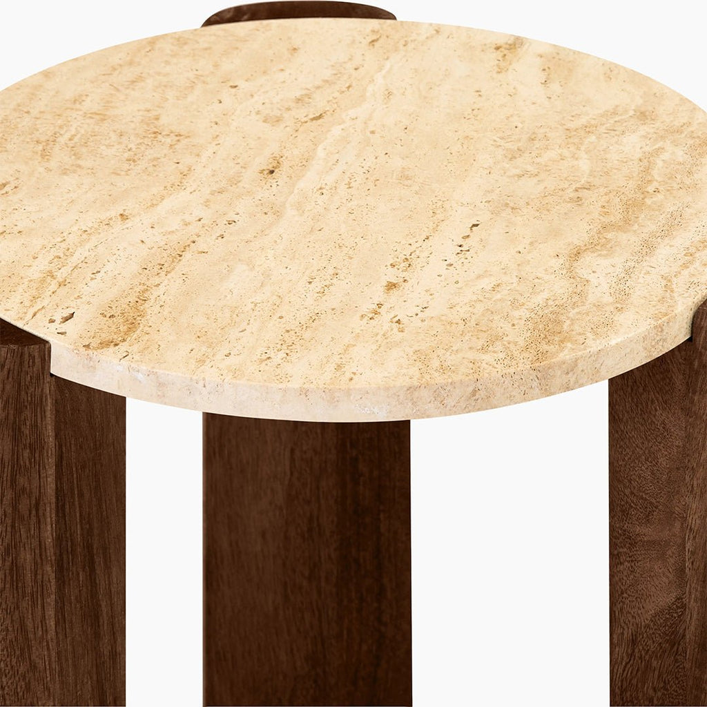 Bauman Round Side Table, Marble - Miola