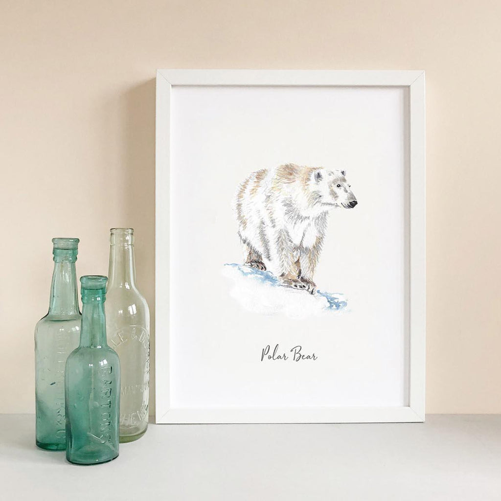 Polar Bear - Personalised Watercolour Fine Art Print