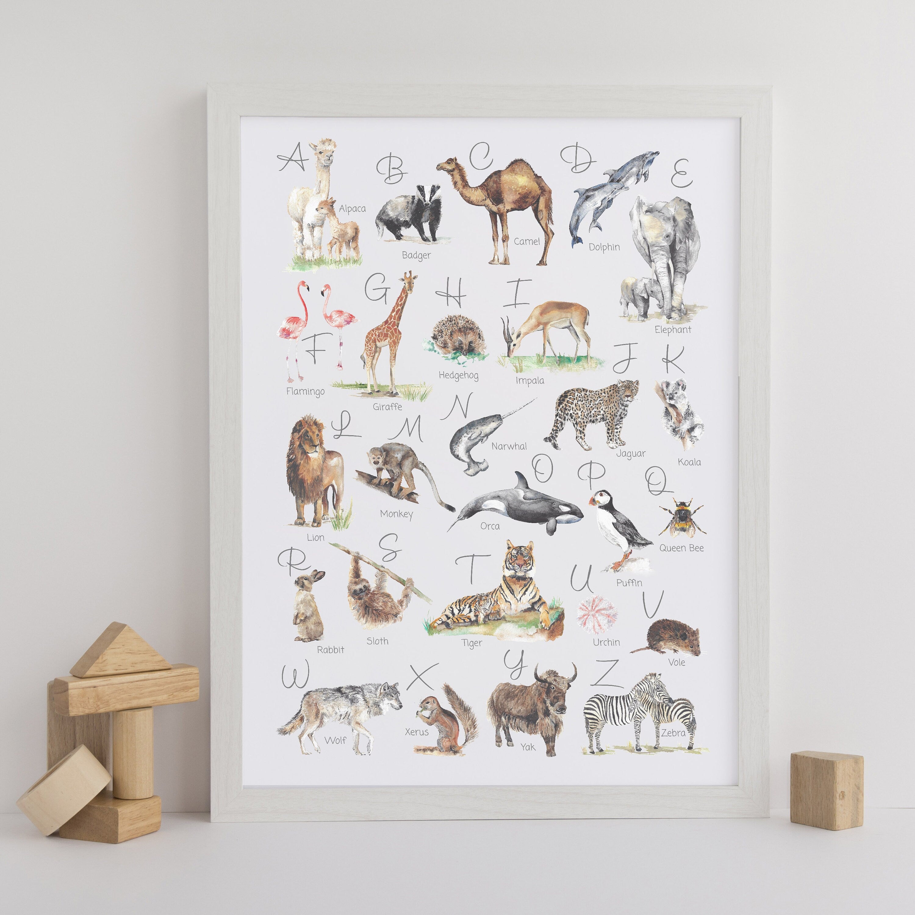 Animal Alphabet Children's Wall Print