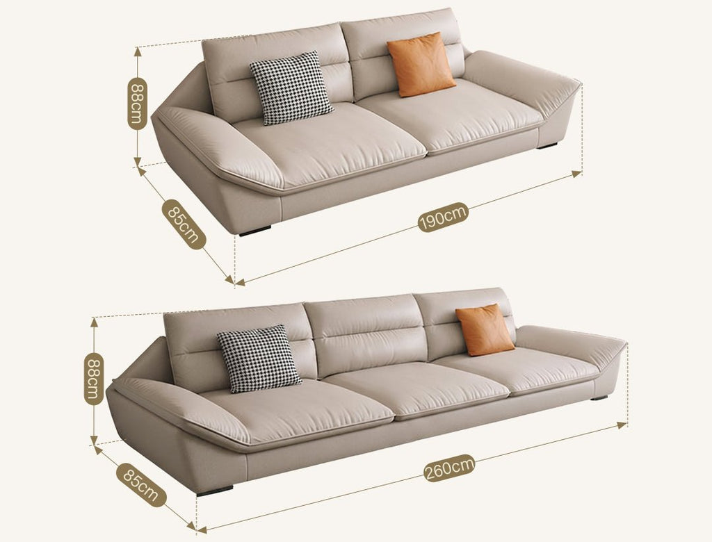 Quinn Four Seater Sofa, Leathaire - Miola