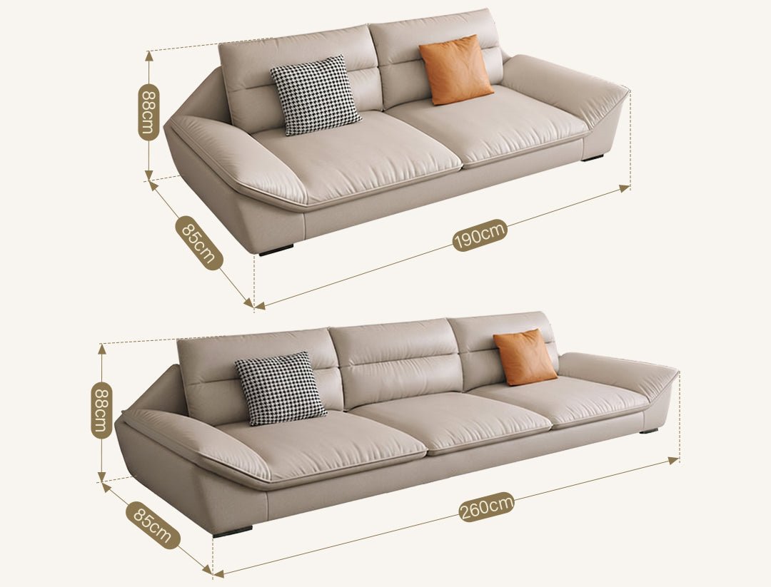 Quinn Four Seater Sofa, Leathaire - Miola