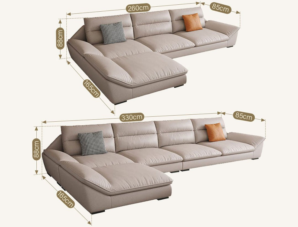 Quinn Four Seater Sofa, Leathaire - Miola