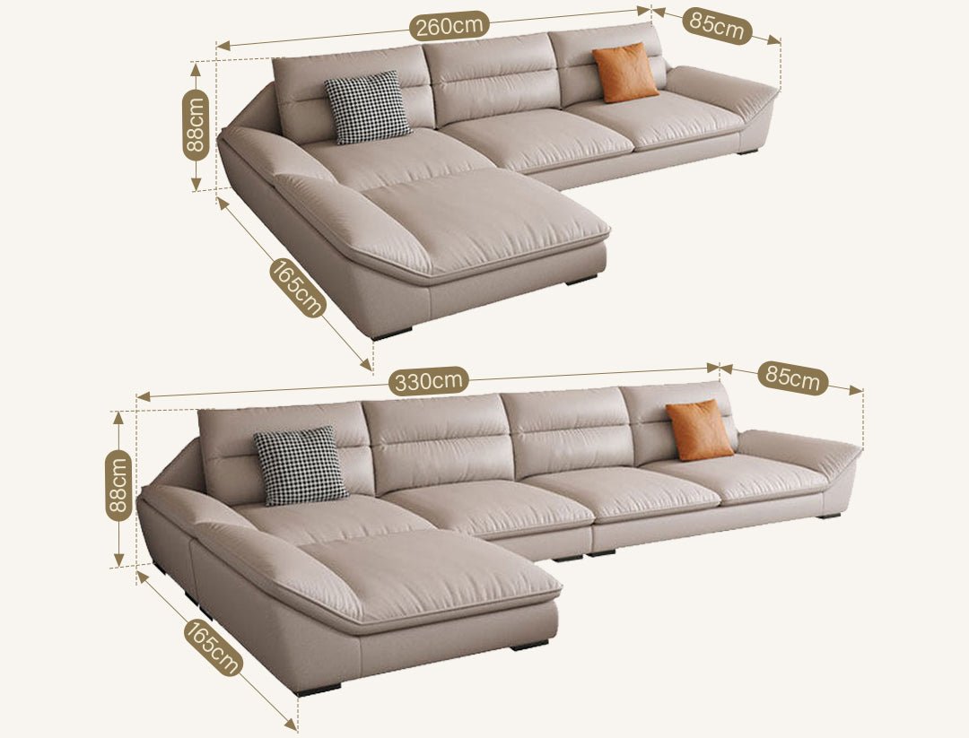 Quinn Four Seater Sofa, Leathaire - Miola