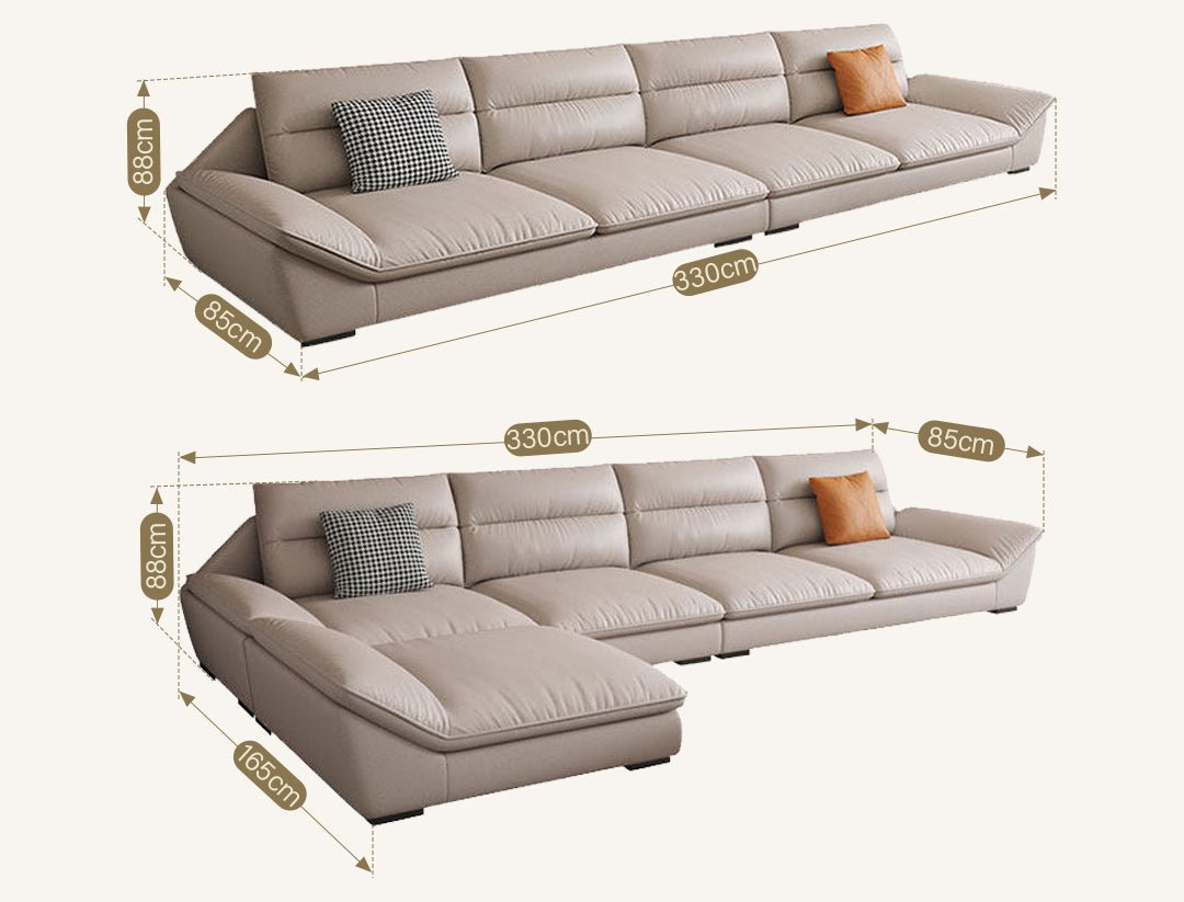 Quinn Four Seater Sofa, Leathaire - Miola