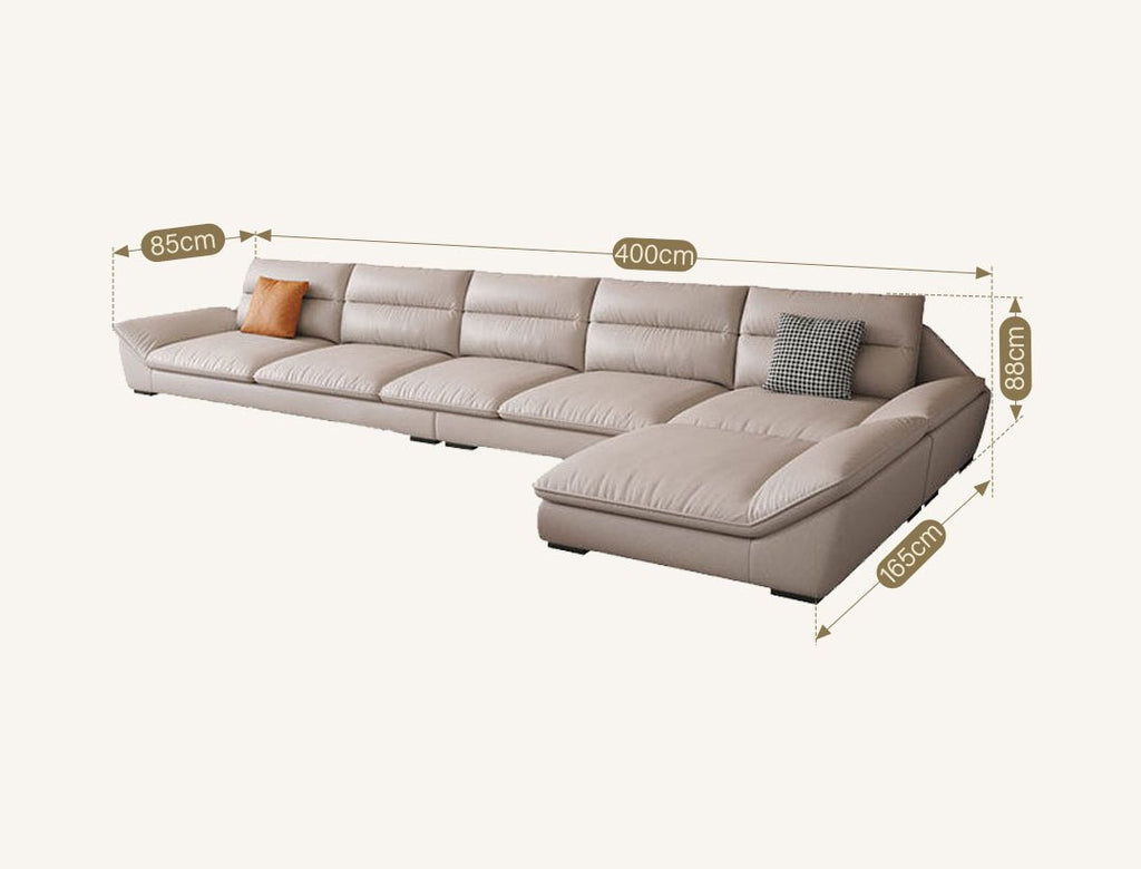 Quinn Four Seater Sofa, Leathaire - Miola