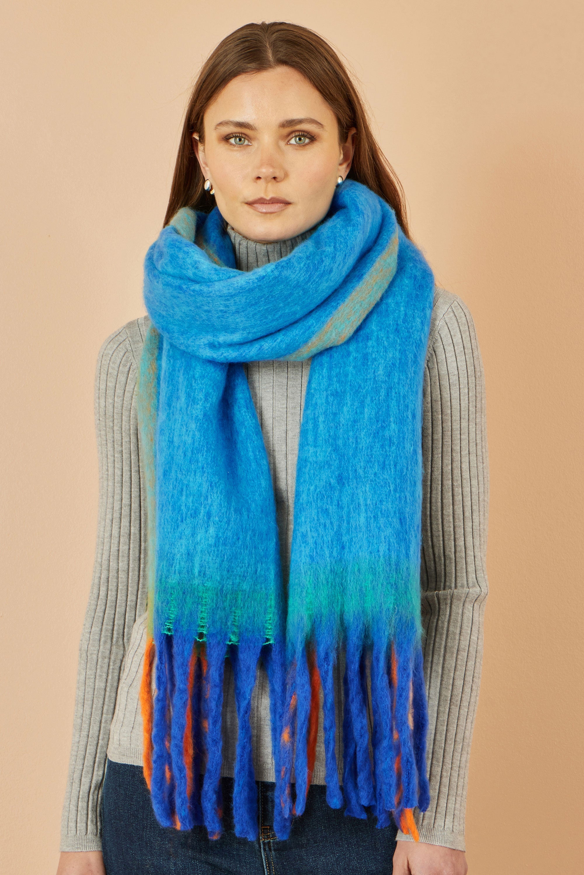 Blue Block Scarf