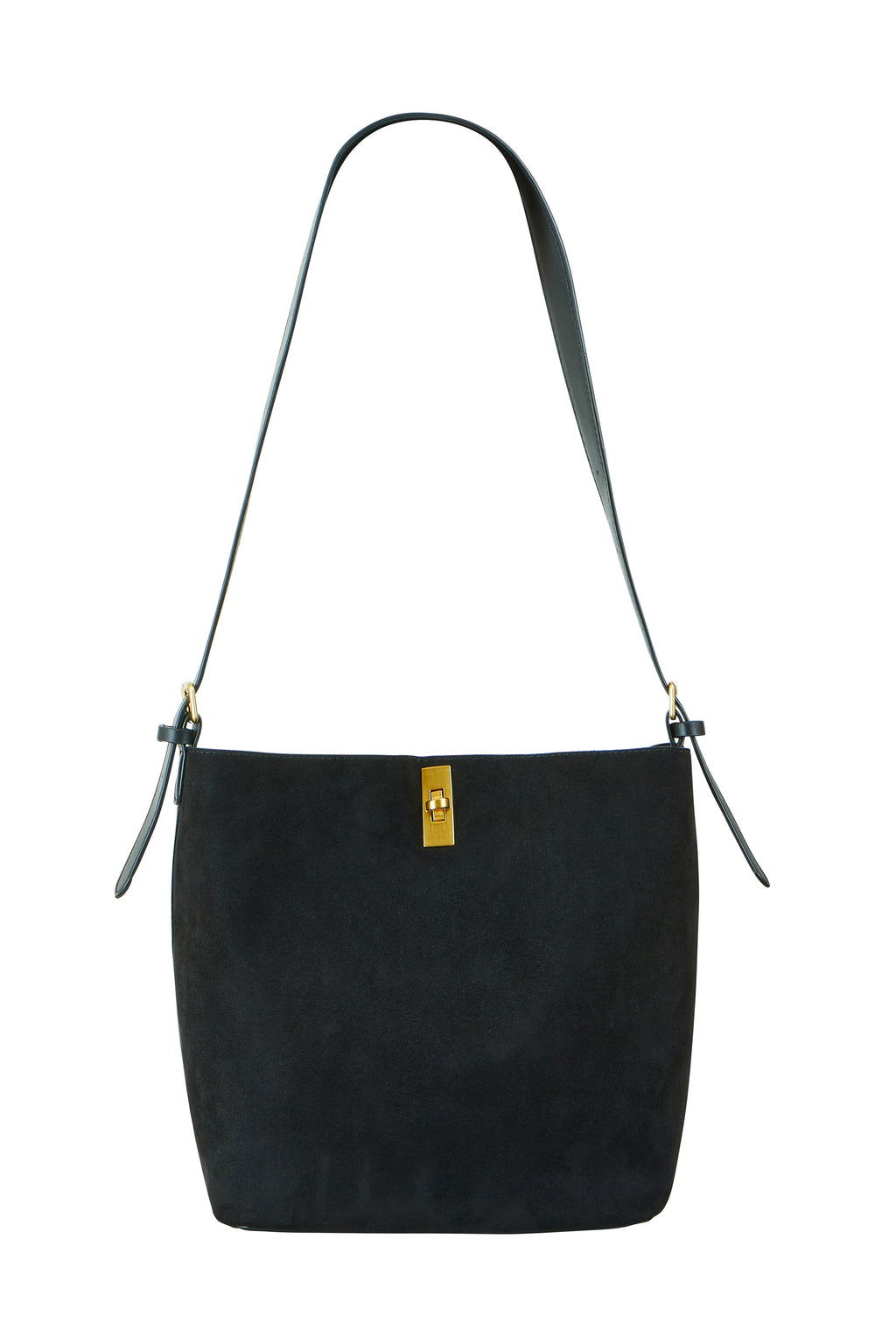 Black Faux Suede Bag