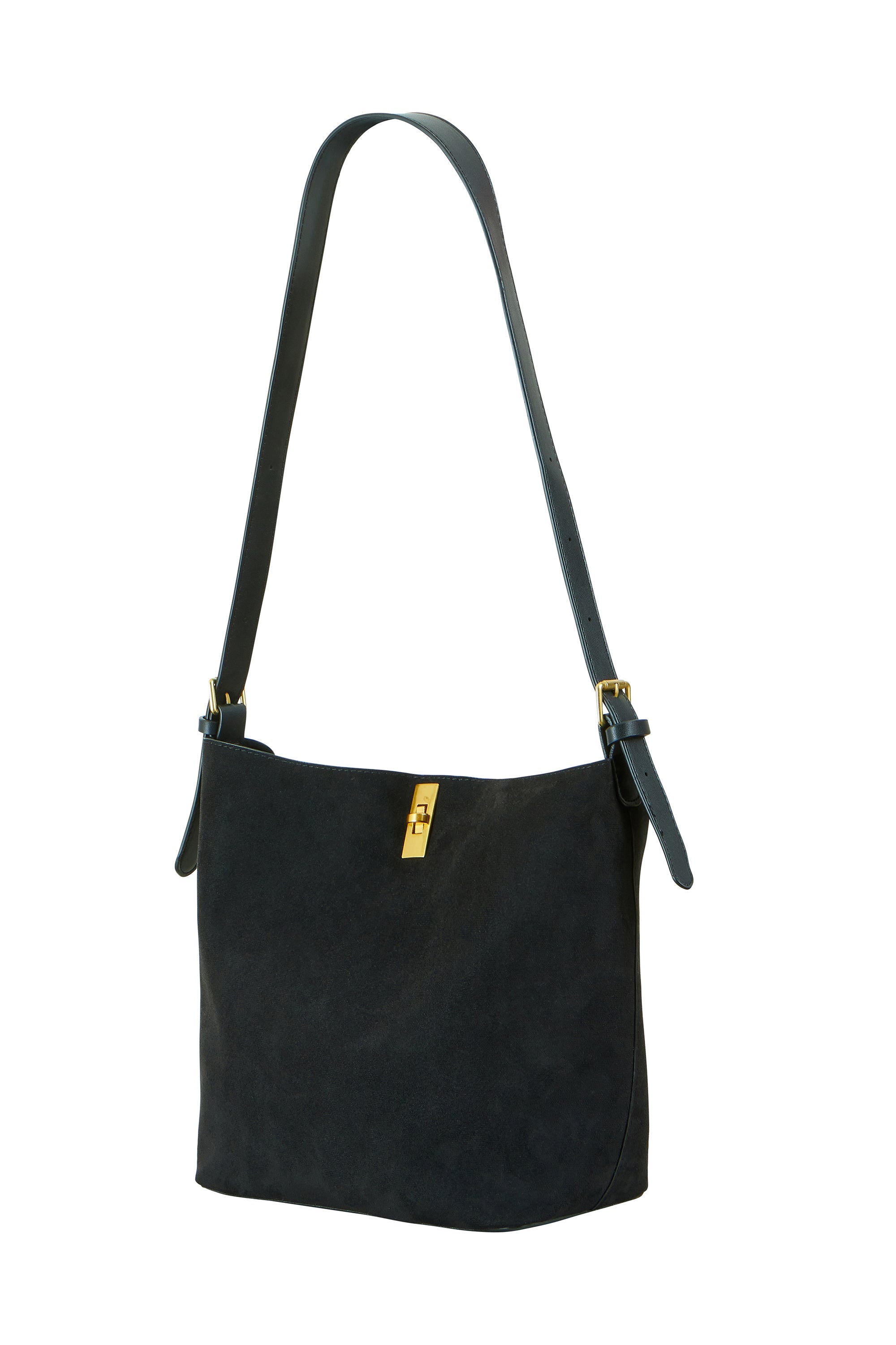 Black Faux Suede Bag