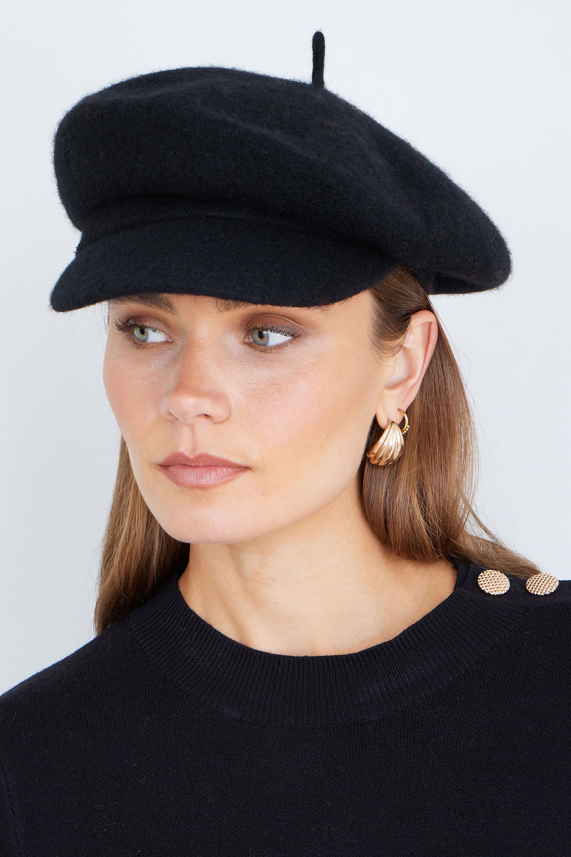 Black Baker Boy Hat - Miola