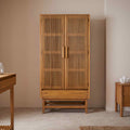Melia Light Oak Wardrobe with Drawer - Miola