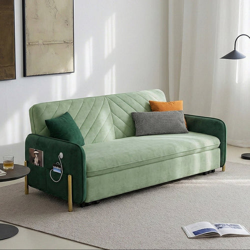 Aditi Two Seater Sofa Bed, Green - Miola