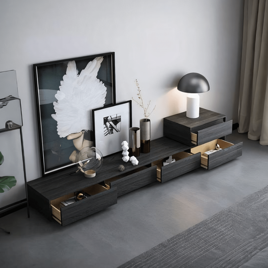 Agnes TV Stand, Black Oak - Miola