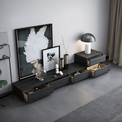 Agnes TV Stand, Black Oak - Miola